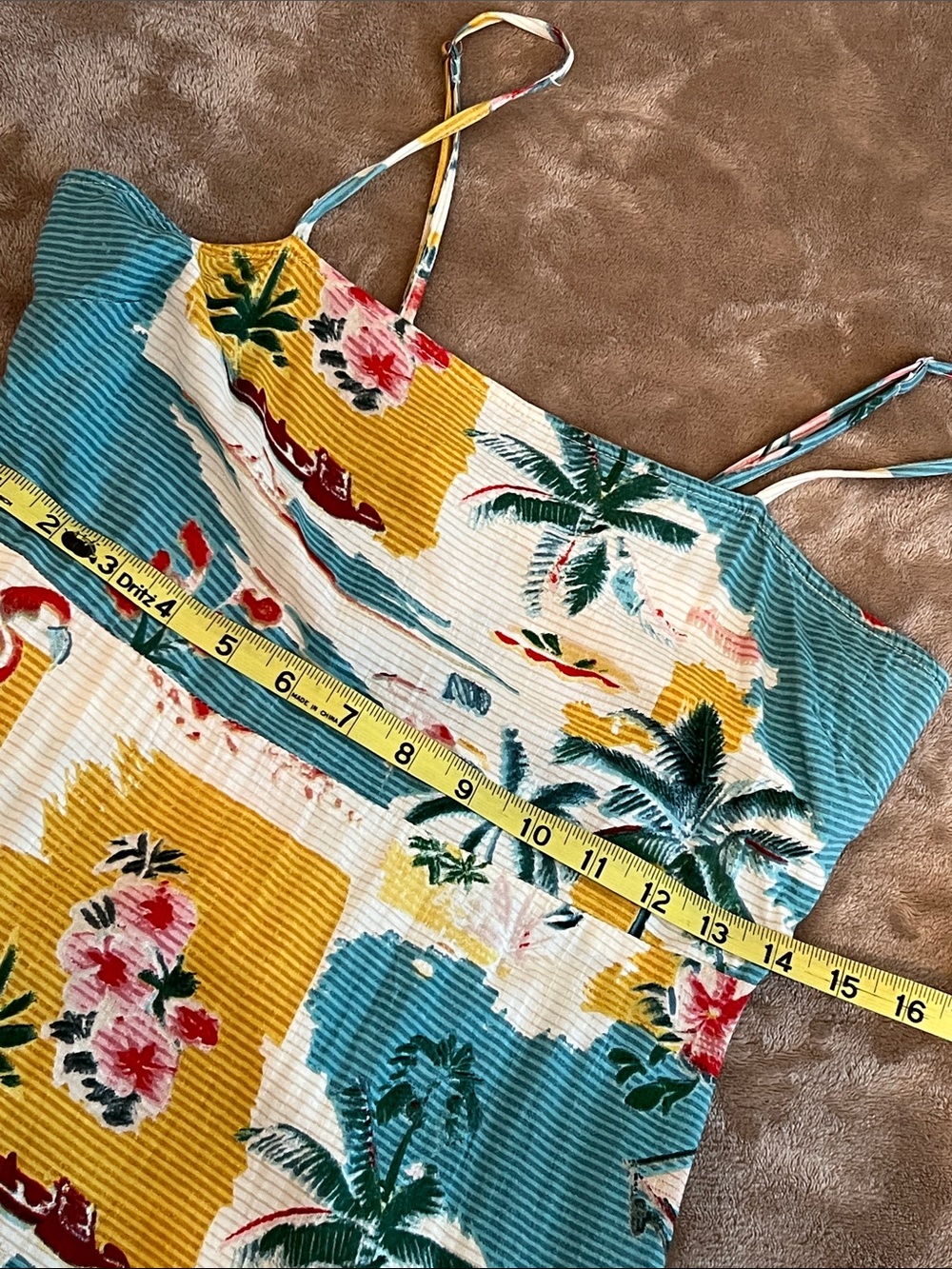 True Destinations Tropical Print Maxi Dress in Teal and Multicolor - Picture 8 of 9